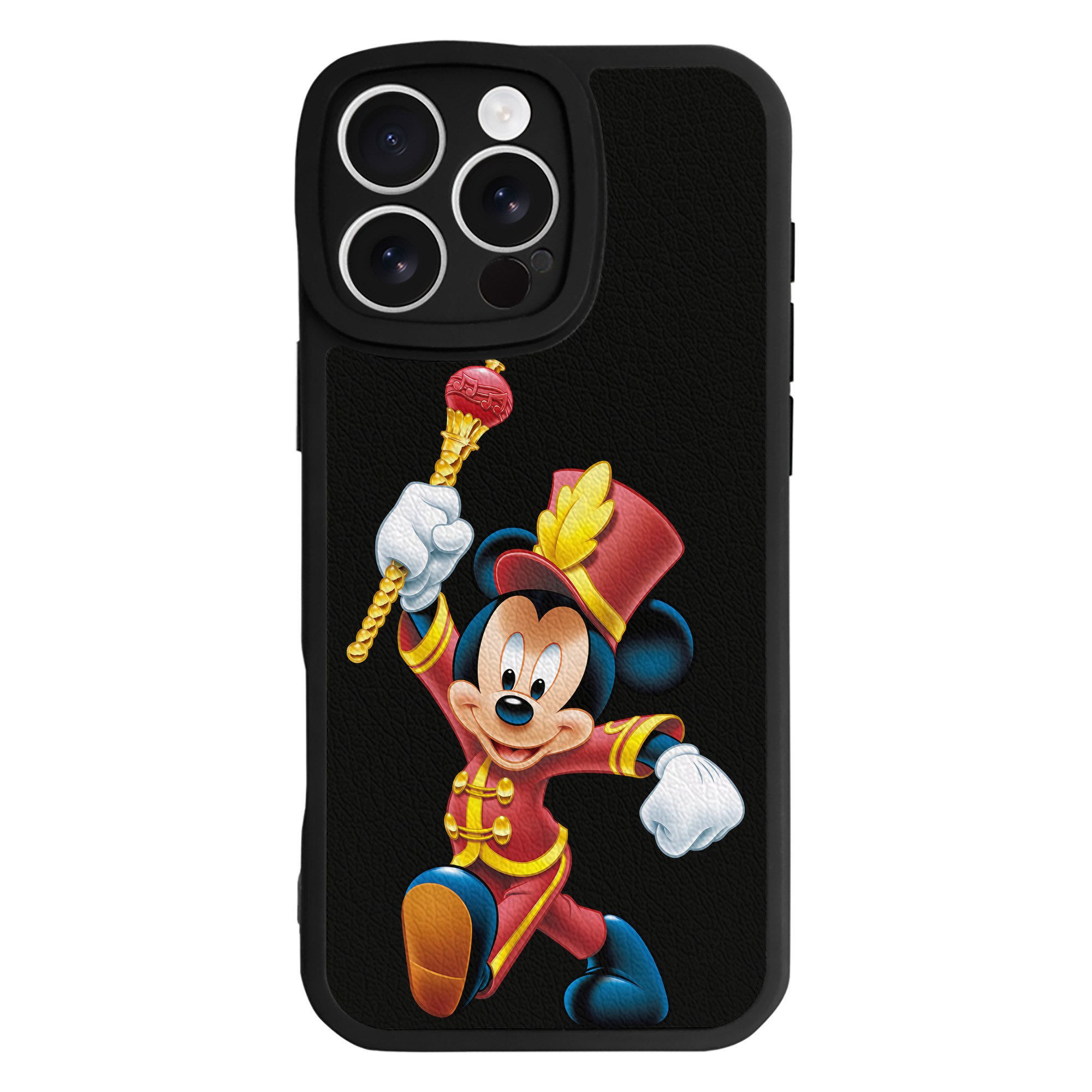 （画像用） ミッキーマウス Mickey Mouse 【iPhone 16シリーズ対応】シリコンスマホケース（レザー調） 材質：シリコン